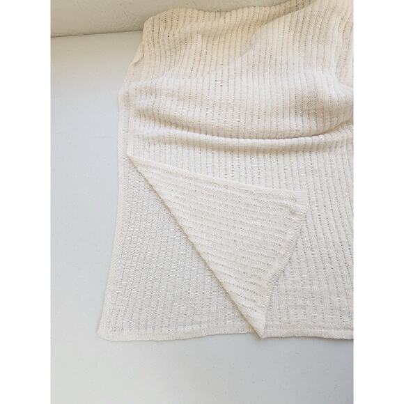 Shade & Shore Knit Maxi Dress Large Cream Cover Up Tank Dress Semi Sheet Lounge - Picture 8 of 13